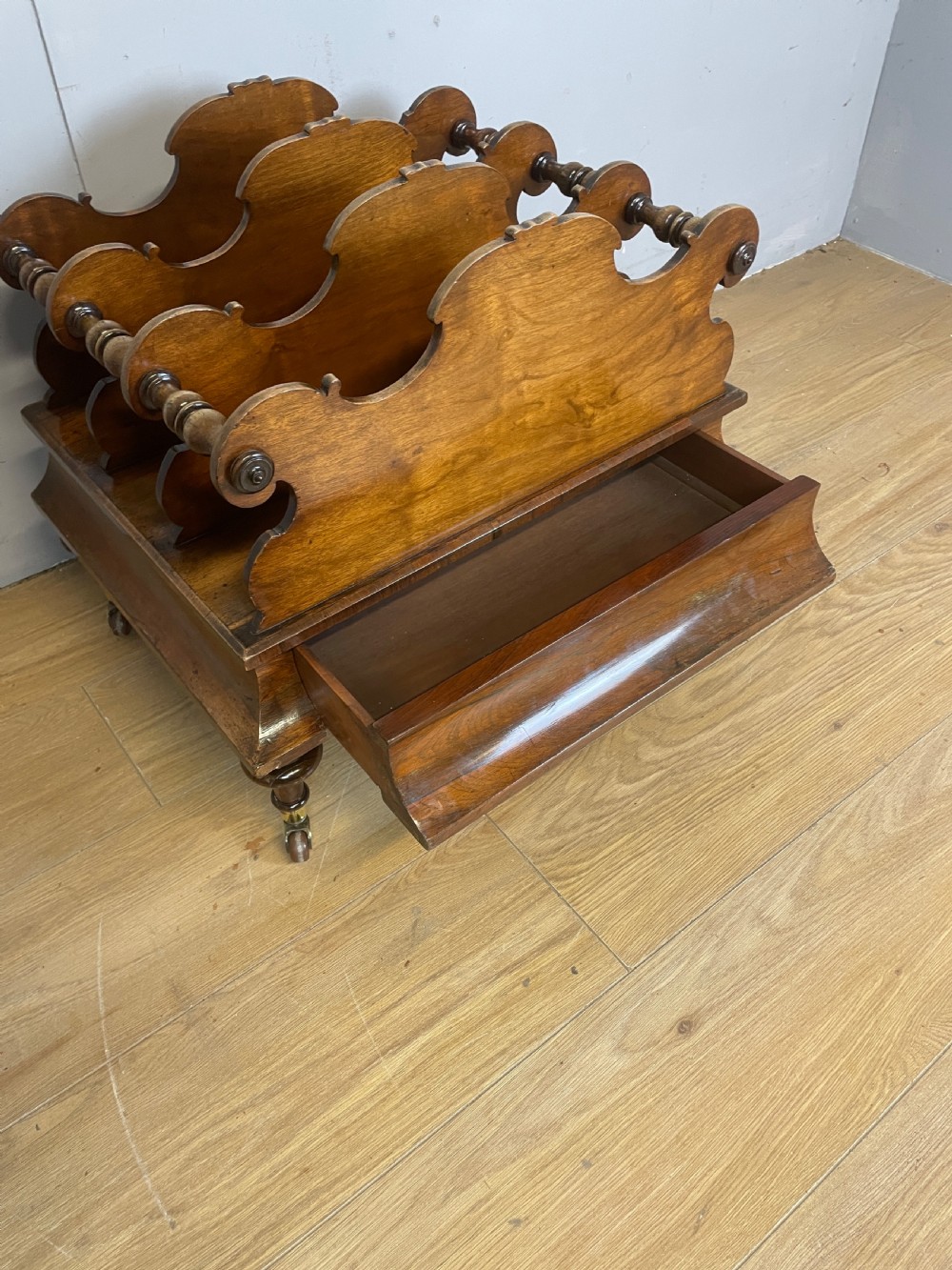 C19TH rosewood Canterbury on turned legs  View VII