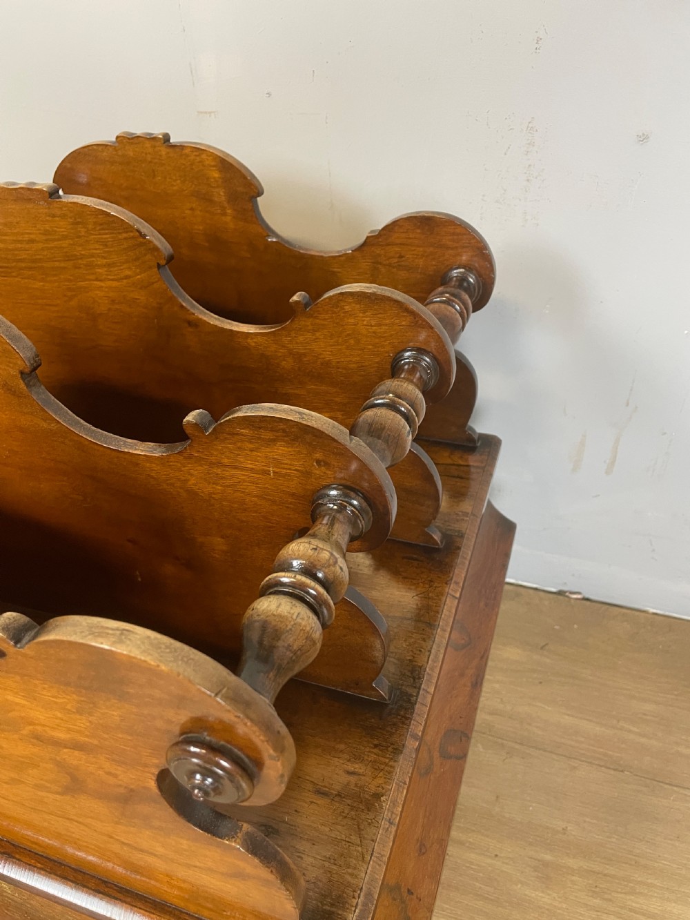 C19TH rosewood Canterbury on turned legs  View IX