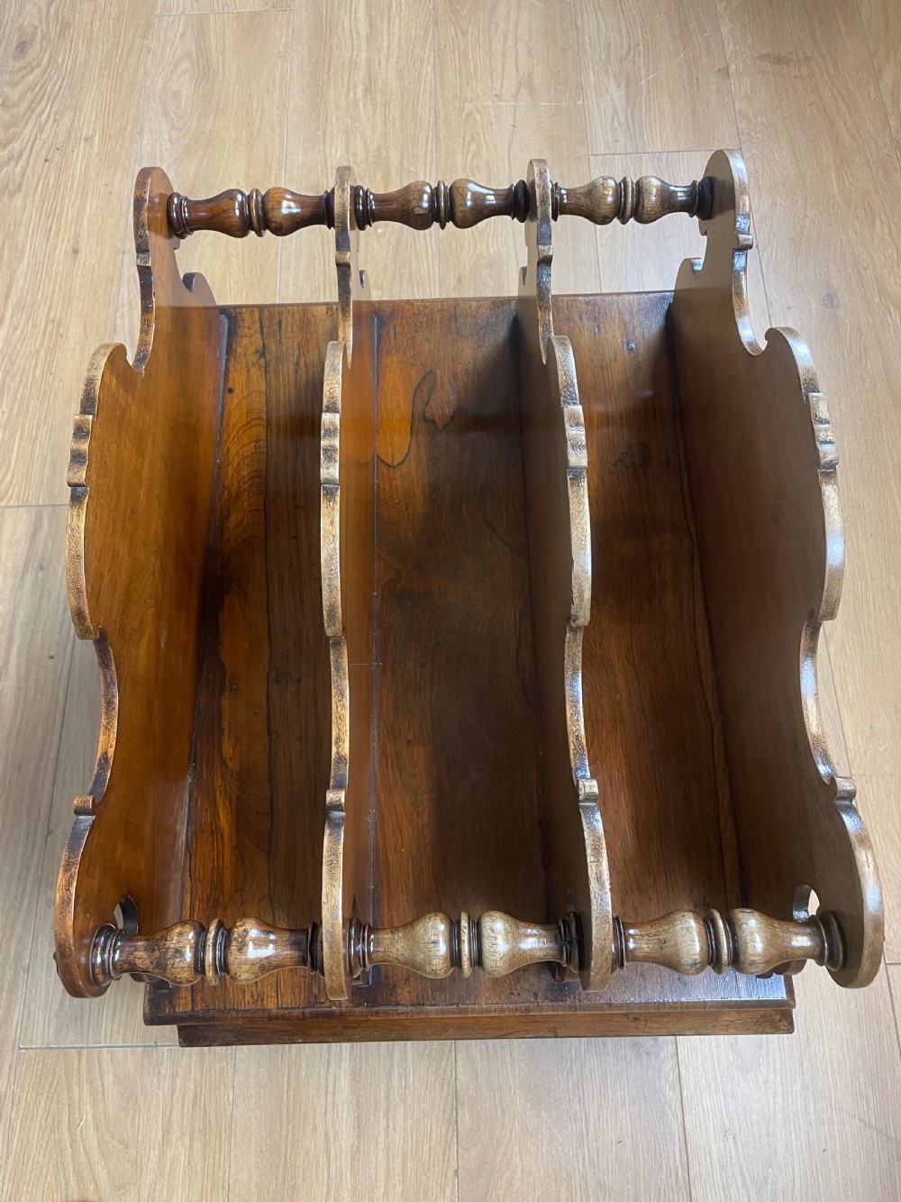 C19TH rosewood Canterbury on turned legs  View XI