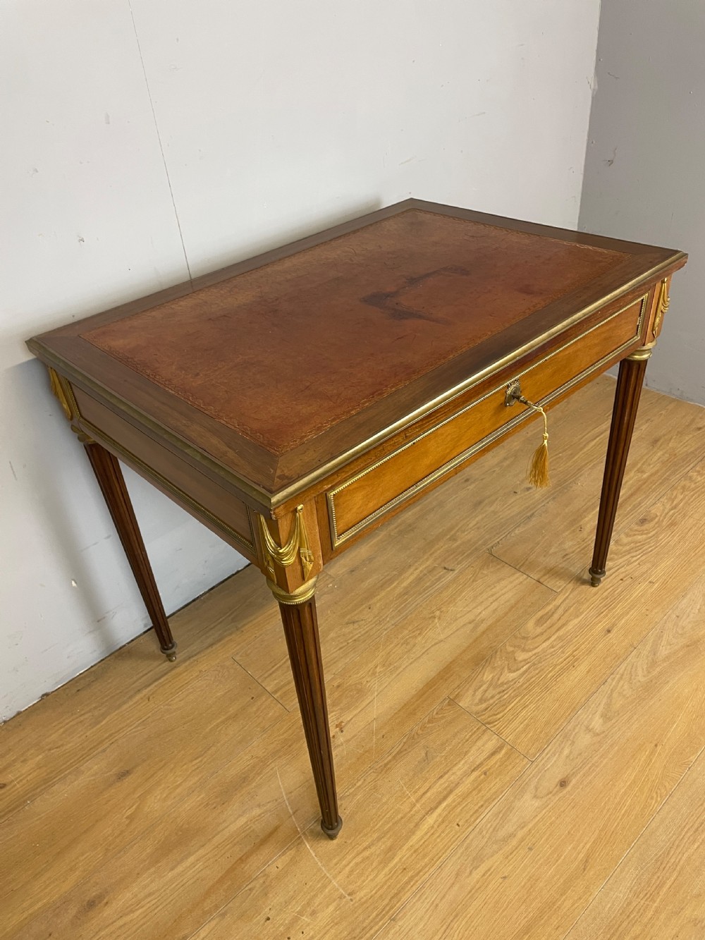 French brass and ormolu mounted writing table circa 1920  View II