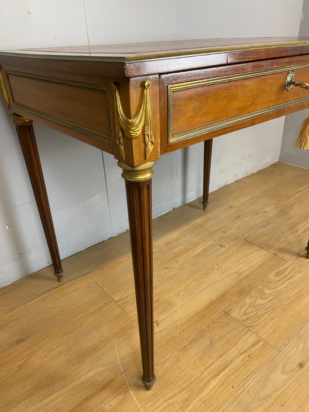 French brass and ormolu mounted writing table circa 1920  View IV