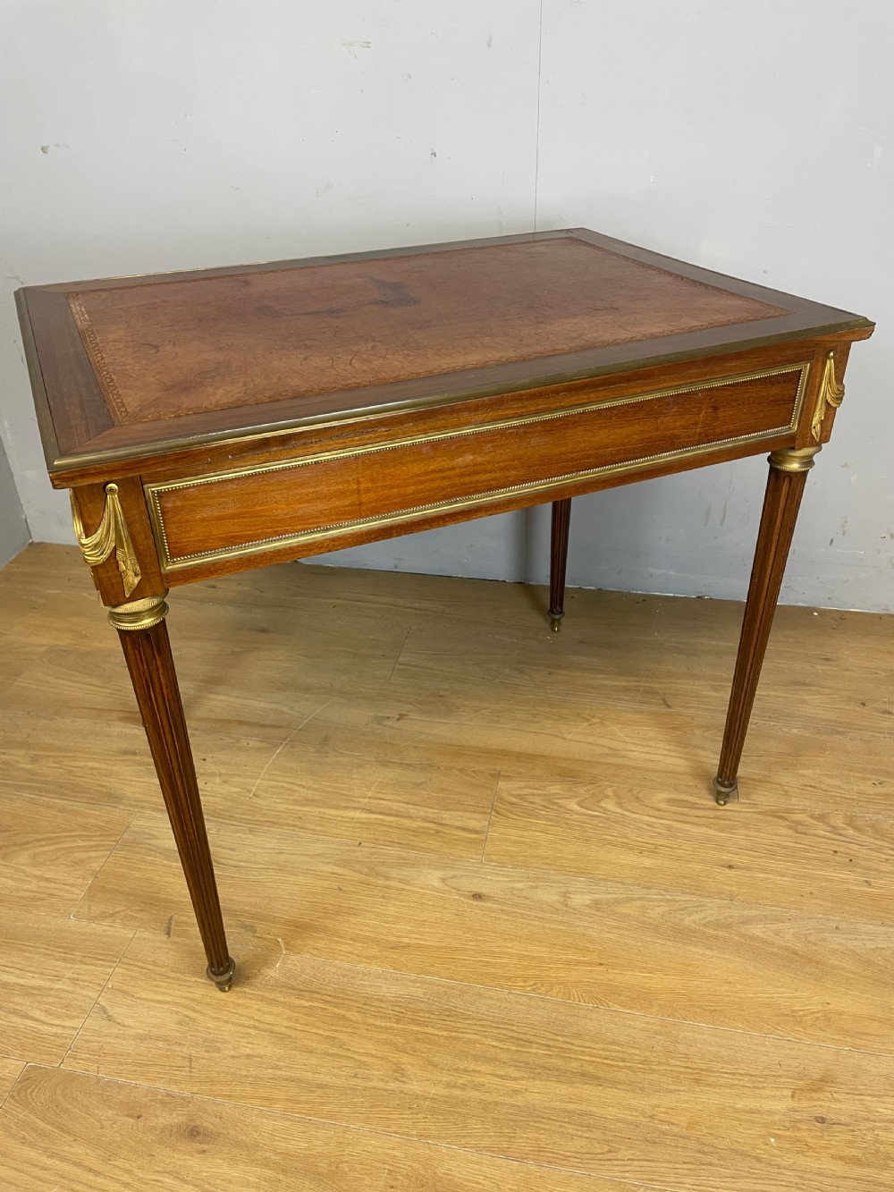 French brass and ormolu mounted writing table circa 1920  View X