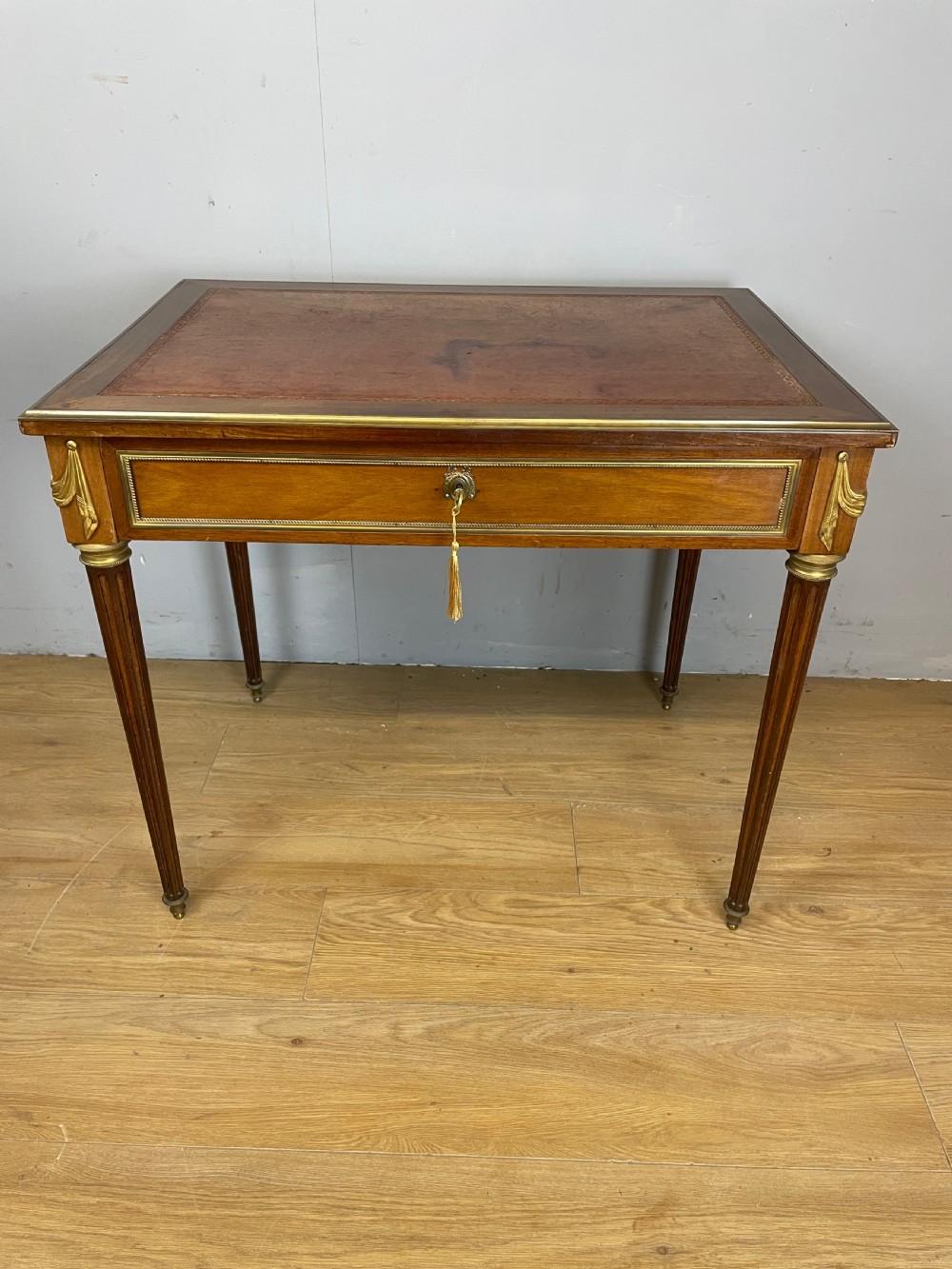 French brass and ormolu mounted writing table circa 1920  View XI