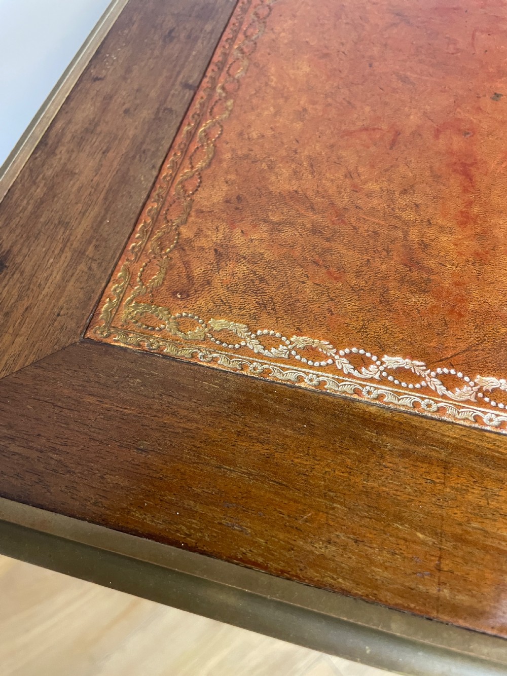 French brass and ormolu mounted writing table circa 1920  View XII