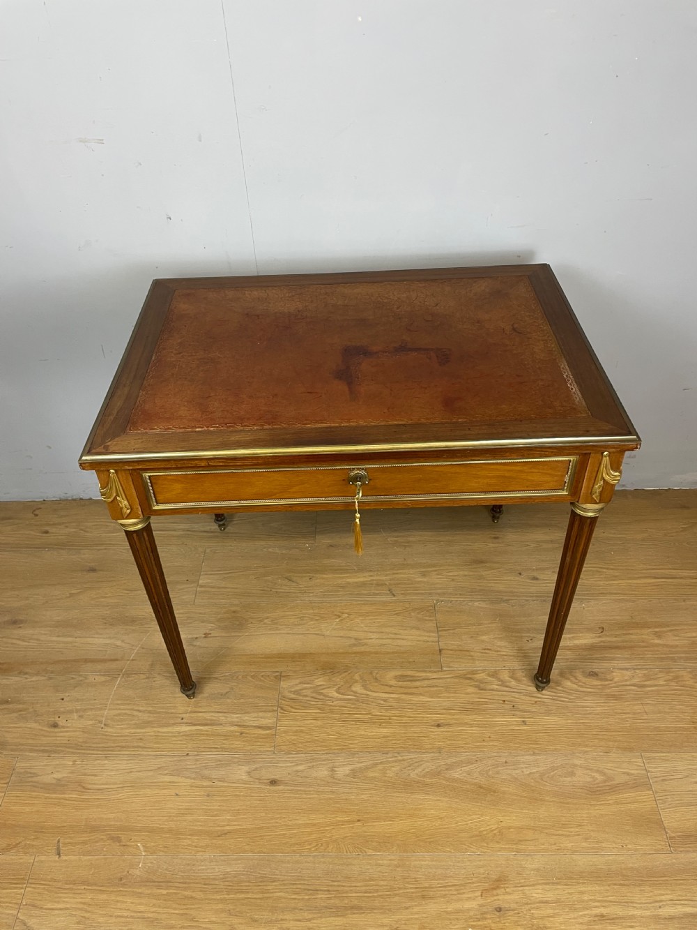French brass and ormolu mounted writing table circa 1920  View XIII
