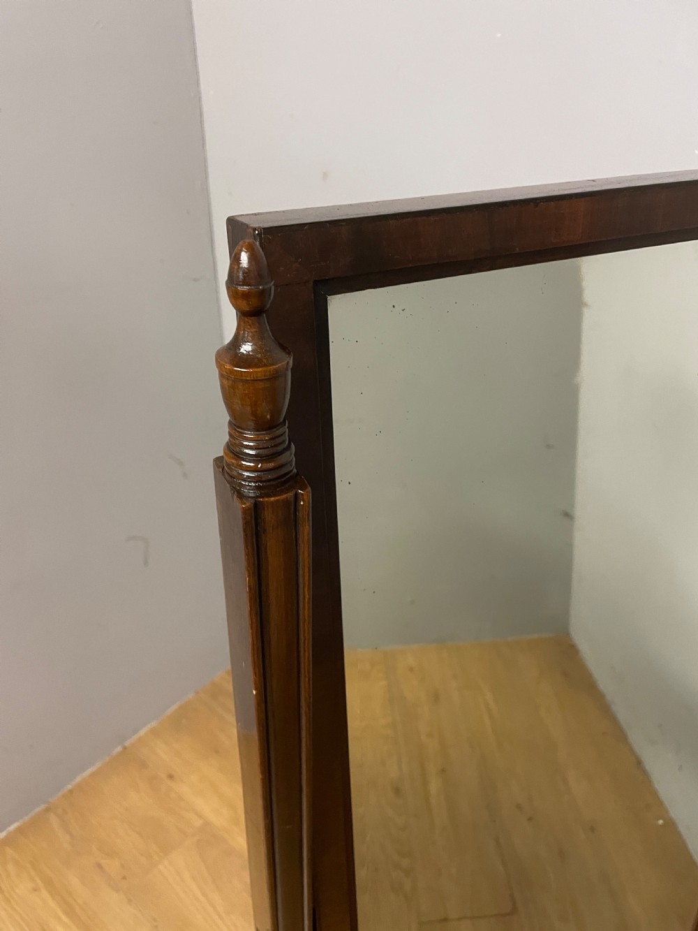 Edwardian mahogany compact cheval mirror  View IV