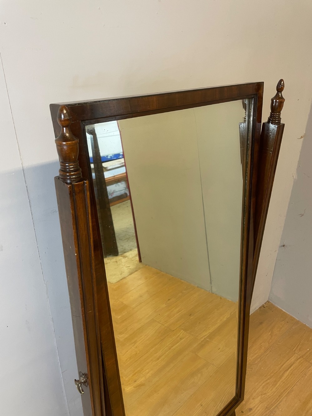 Edwardian mahogany compact cheval mirror  View VII