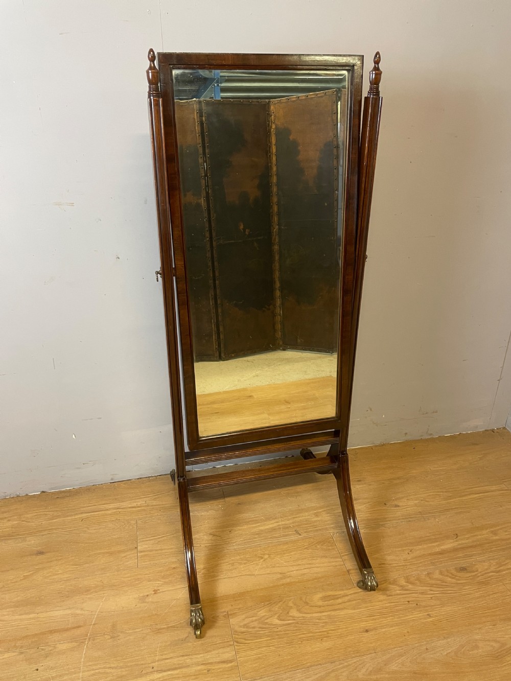 Edwardian mahogany compact cheval mirror  View VIII