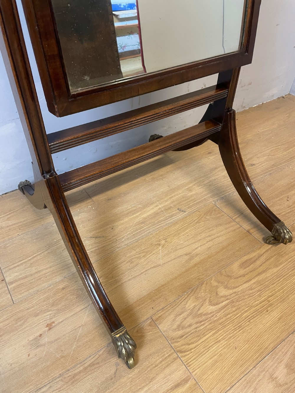 Edwardian mahogany compact cheval mirror  View IX