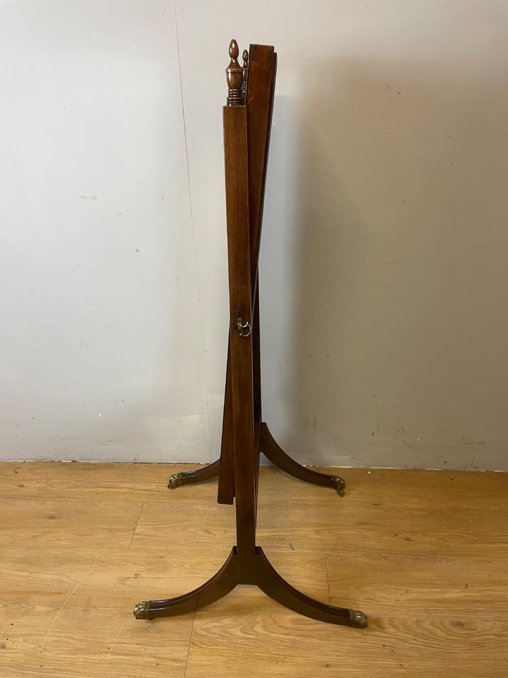 Edwardian mahogany compact cheval mirror  View X