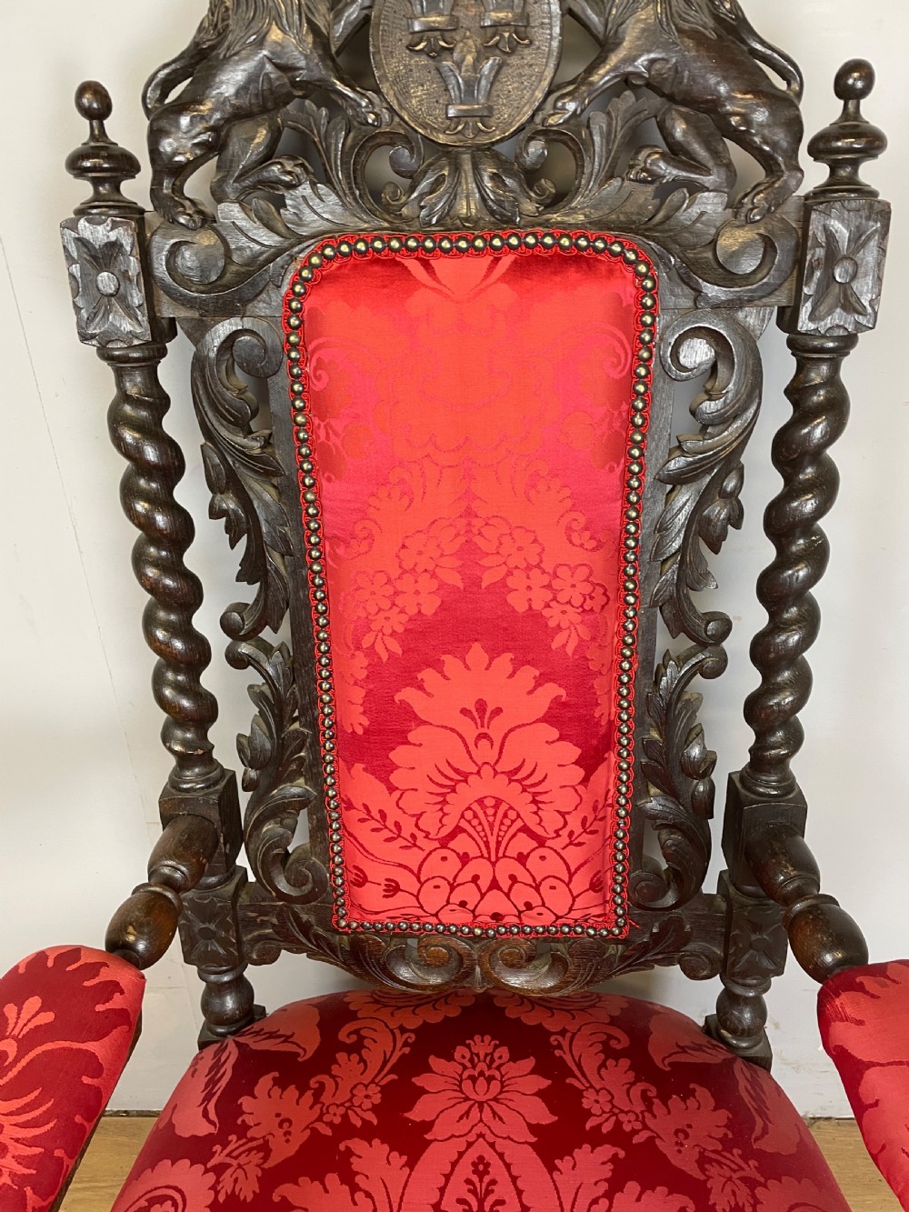 C19TH Jacobean style carved oak armchair  View XI