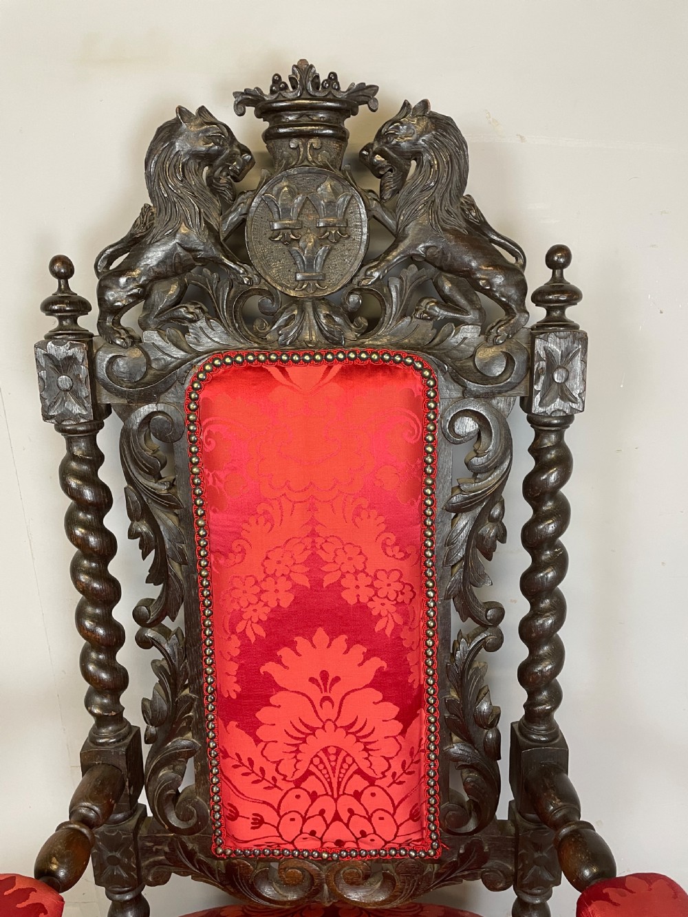 C19TH Jacobean style carved oak armchair  View XII