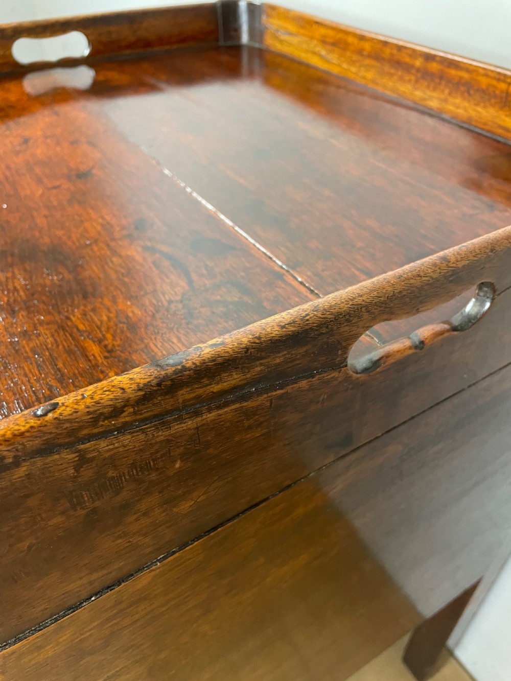 Georgian tambour fronted mahogany tray topped cabinet  View IX
