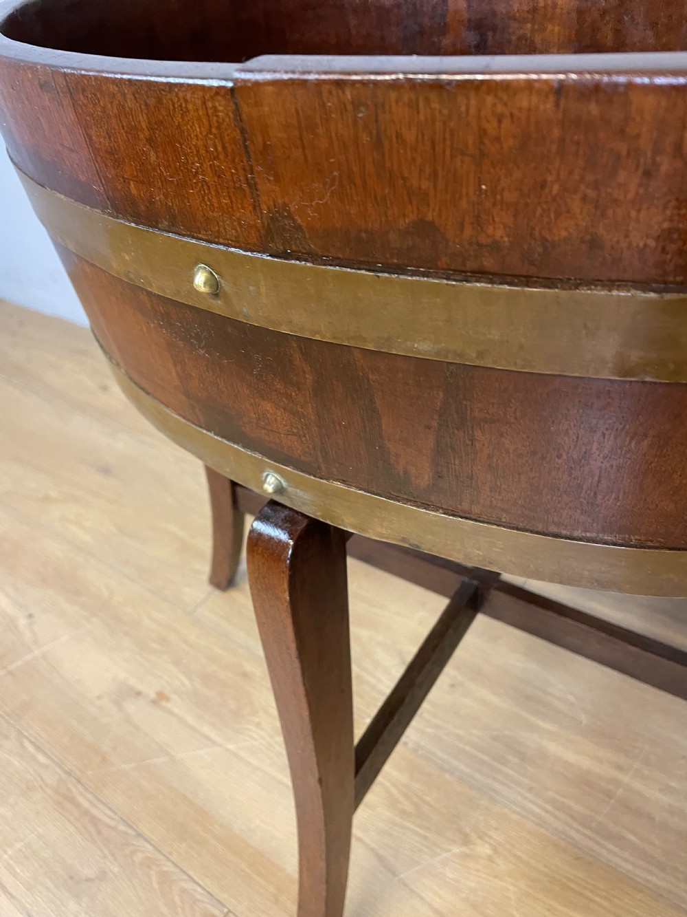 Edwardian oak jardiniere by RA Lister and Co View II