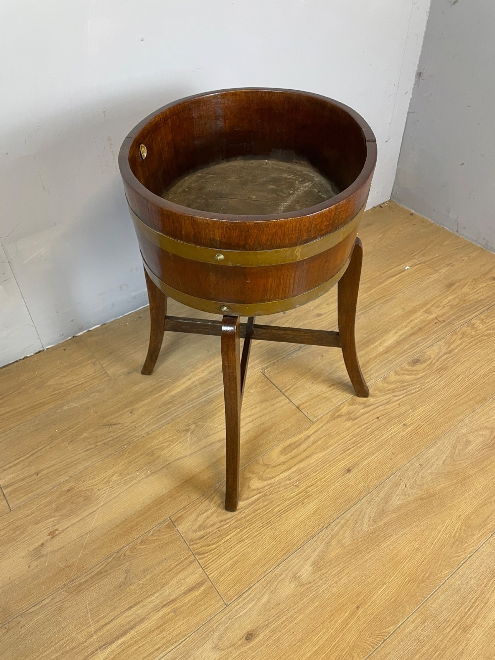 Edwardian oak jardiniere by RA Lister and Co View VI