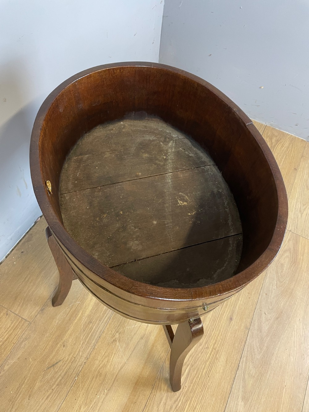 Edwardian oak jardiniere by RA Lister and Co View VIII