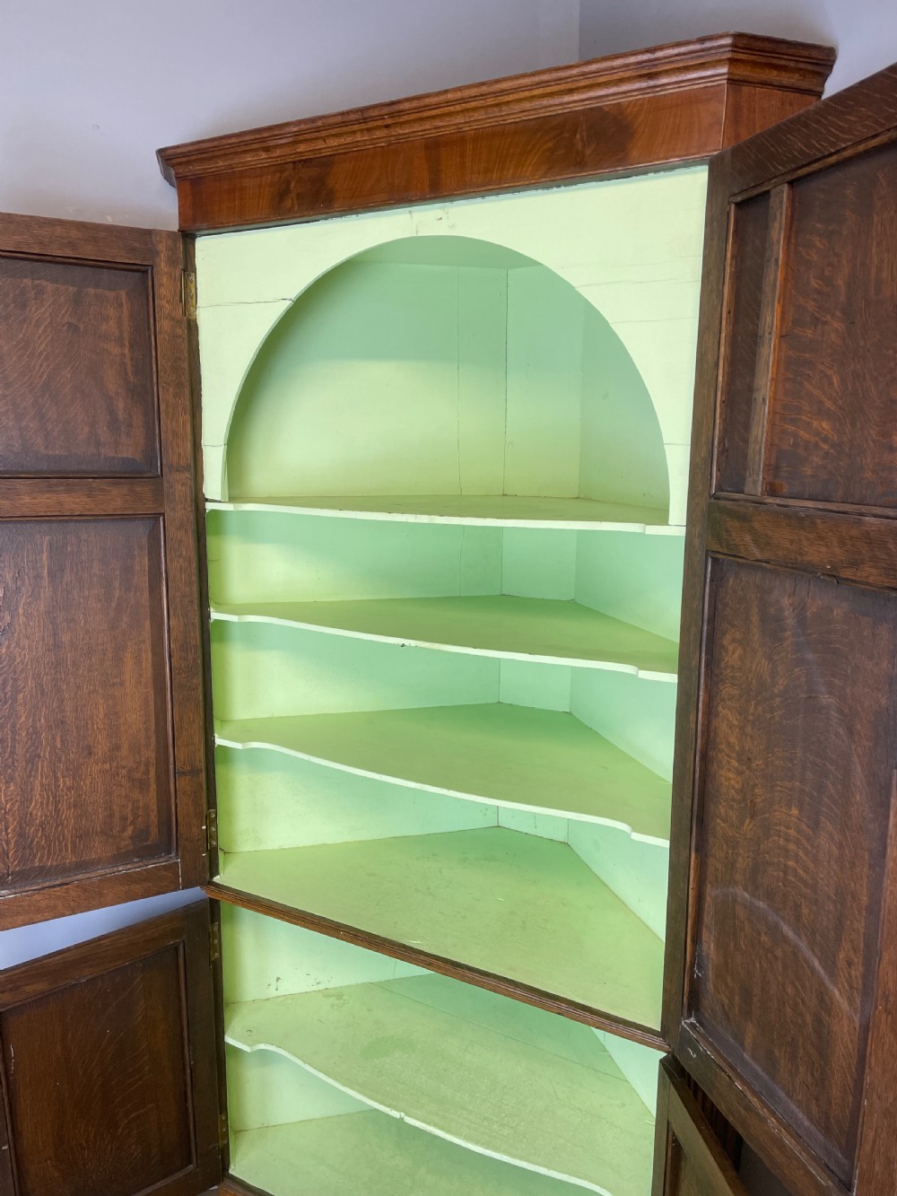 Georgian freestanding golden  oak corner cupboard  View VII