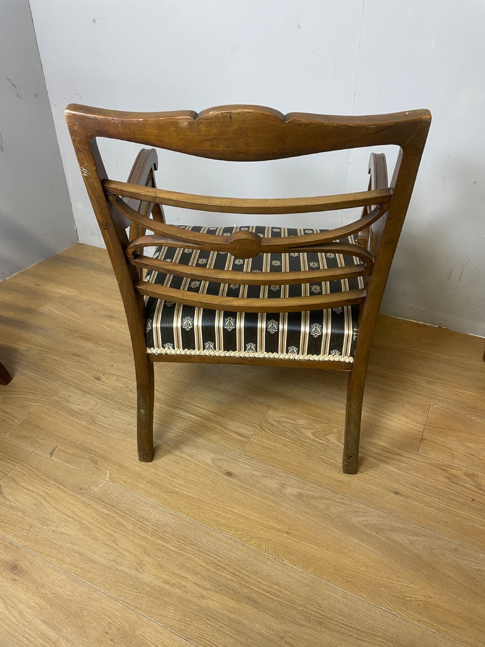 C19th Pair of Georgian style mahogany open arm chairs  View VII
