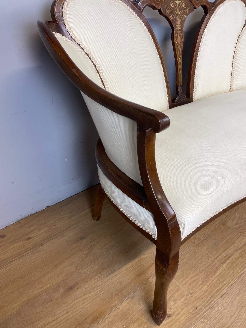 Antique two seater inlaid mahogany sofa  View IV