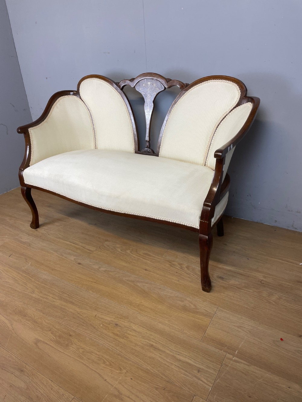 Antique two seater inlaid mahogany sofa  View VI