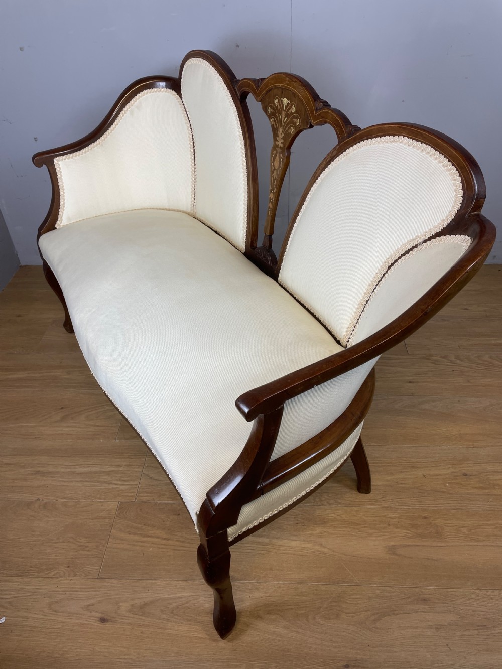 Antique two seater inlaid mahogany sofa  View VII