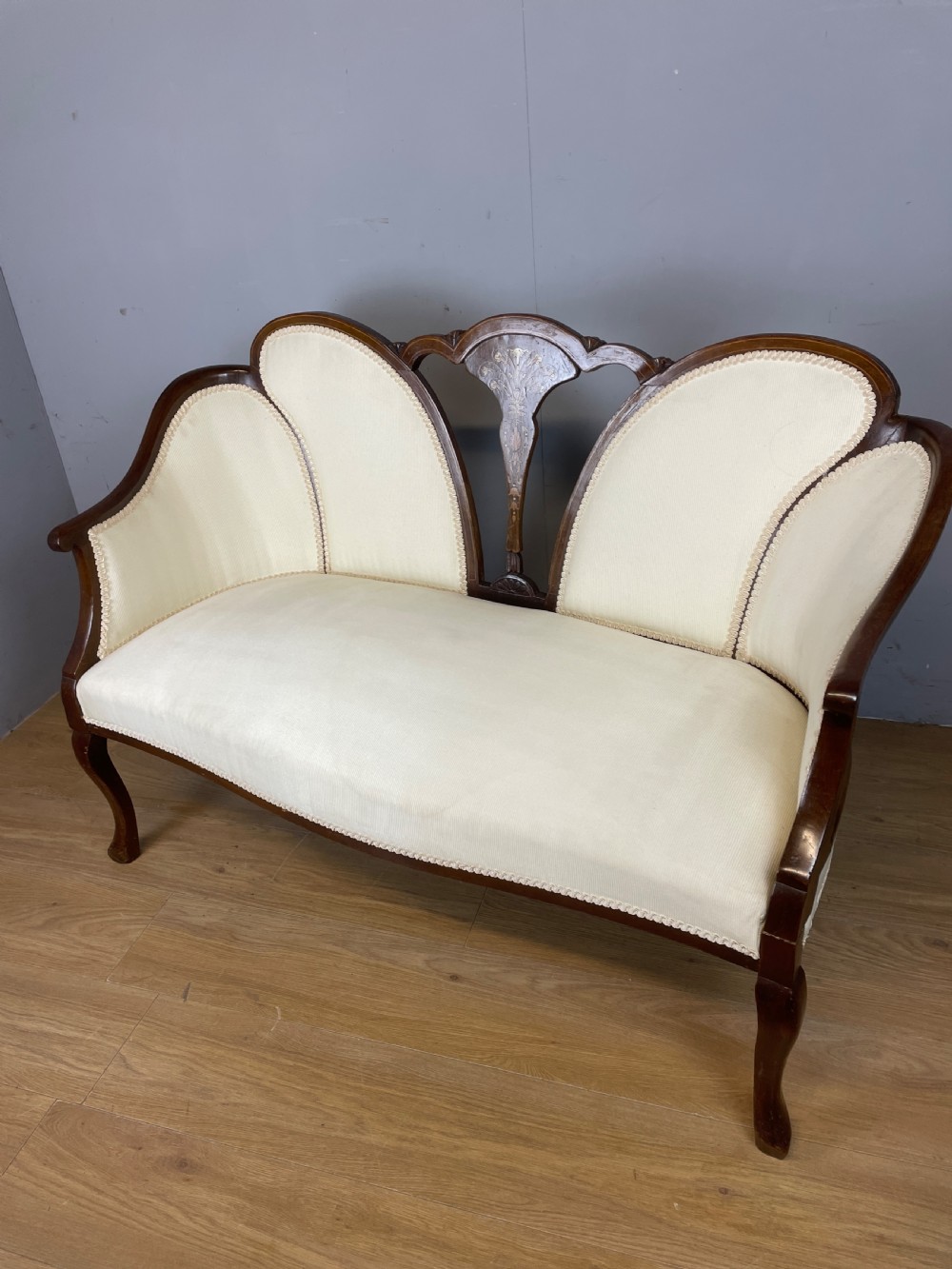 Antique two seater inlaid mahogany sofa  View VIII
