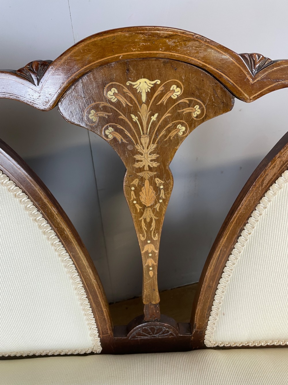 Antique two seater inlaid mahogany sofa  View IX