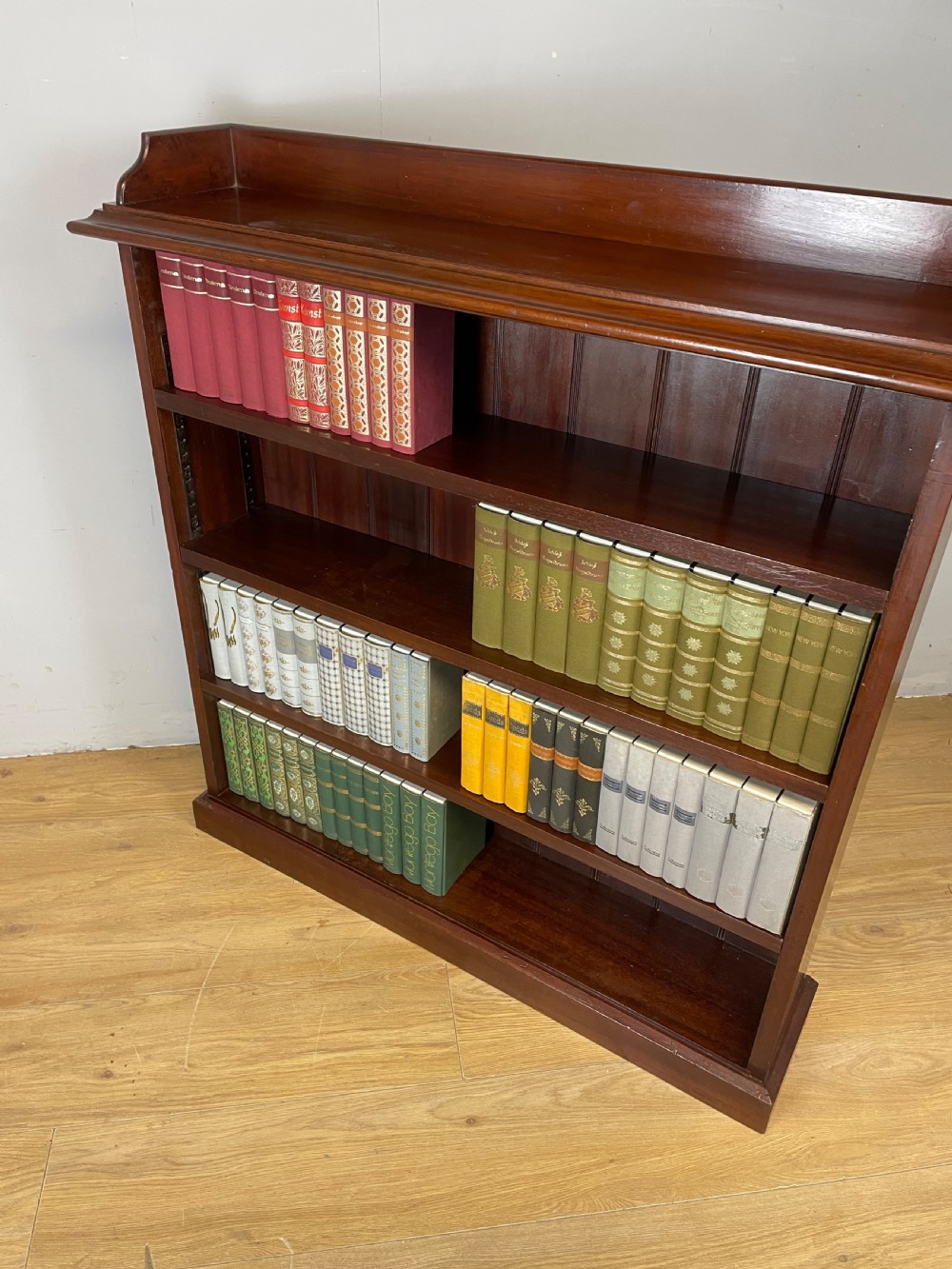 Antique solid mahogany freestanding adjustable bookcase  View VI