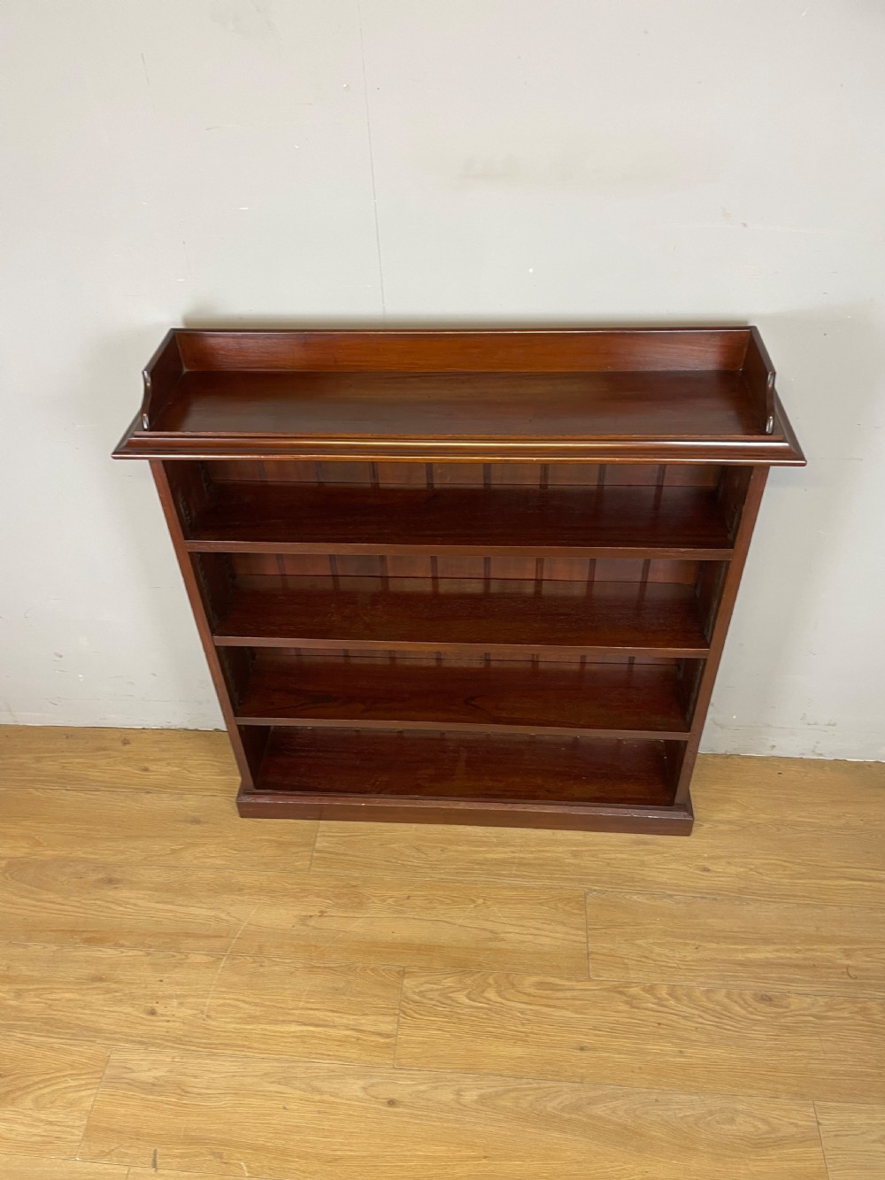 Antique solid mahogany freestanding adjustable bookcase  View X