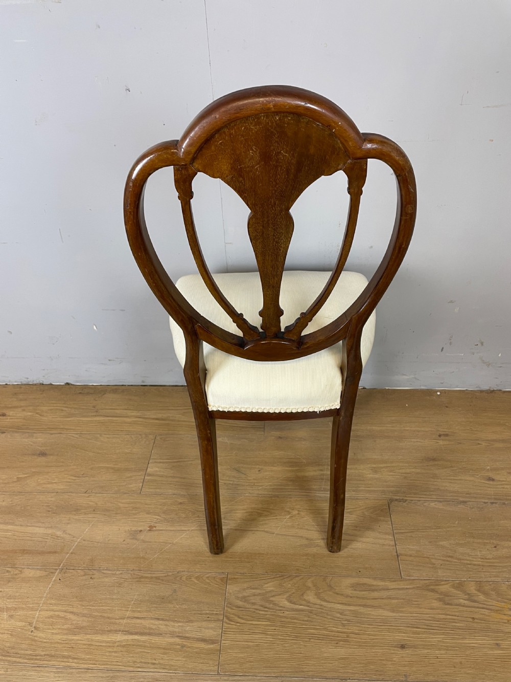 Late nineteenth century Inlaid solid mahogany side chair  View III