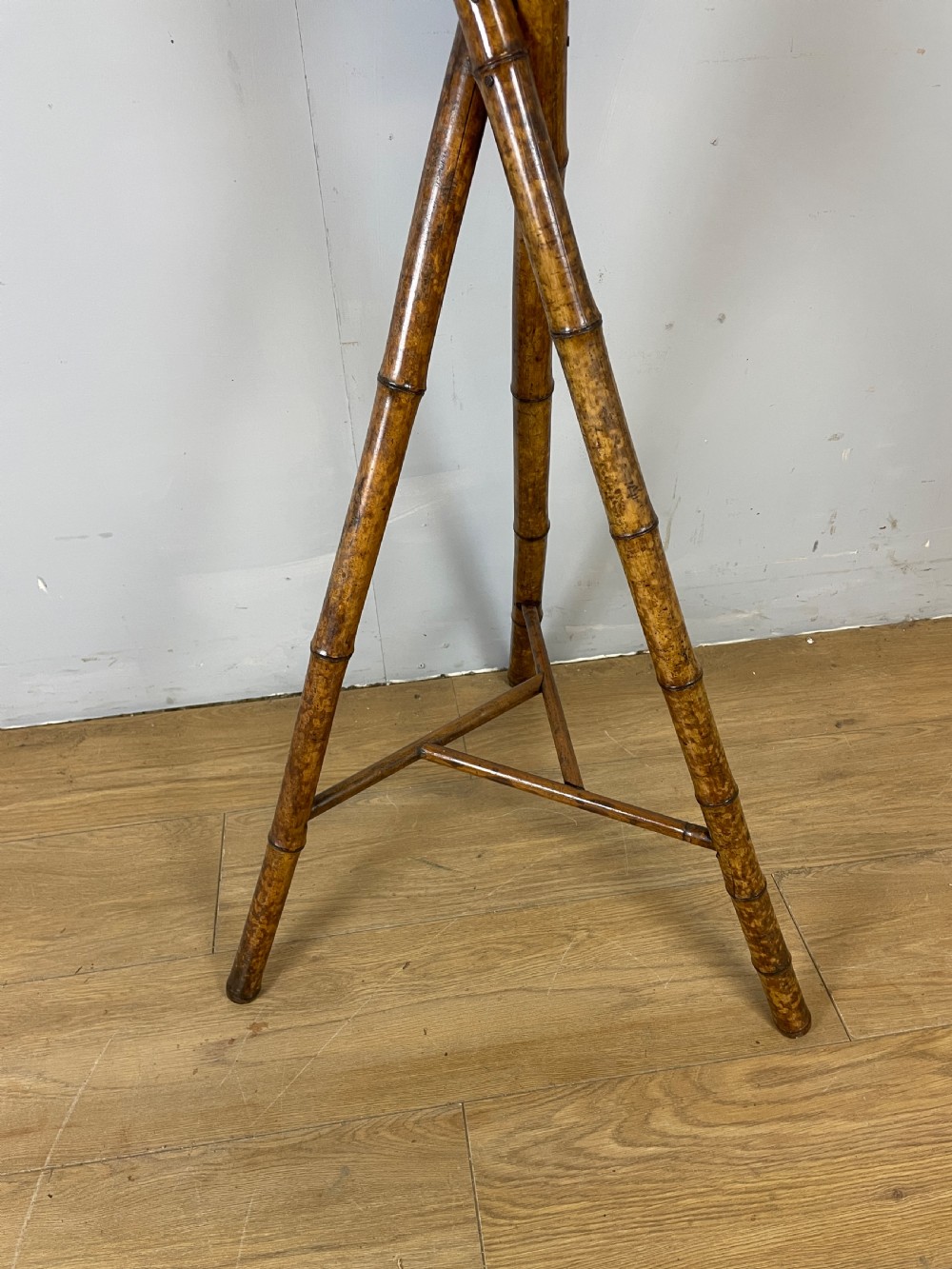 Nineteenth century bamboo tripod stand and jardiniere  View VIII