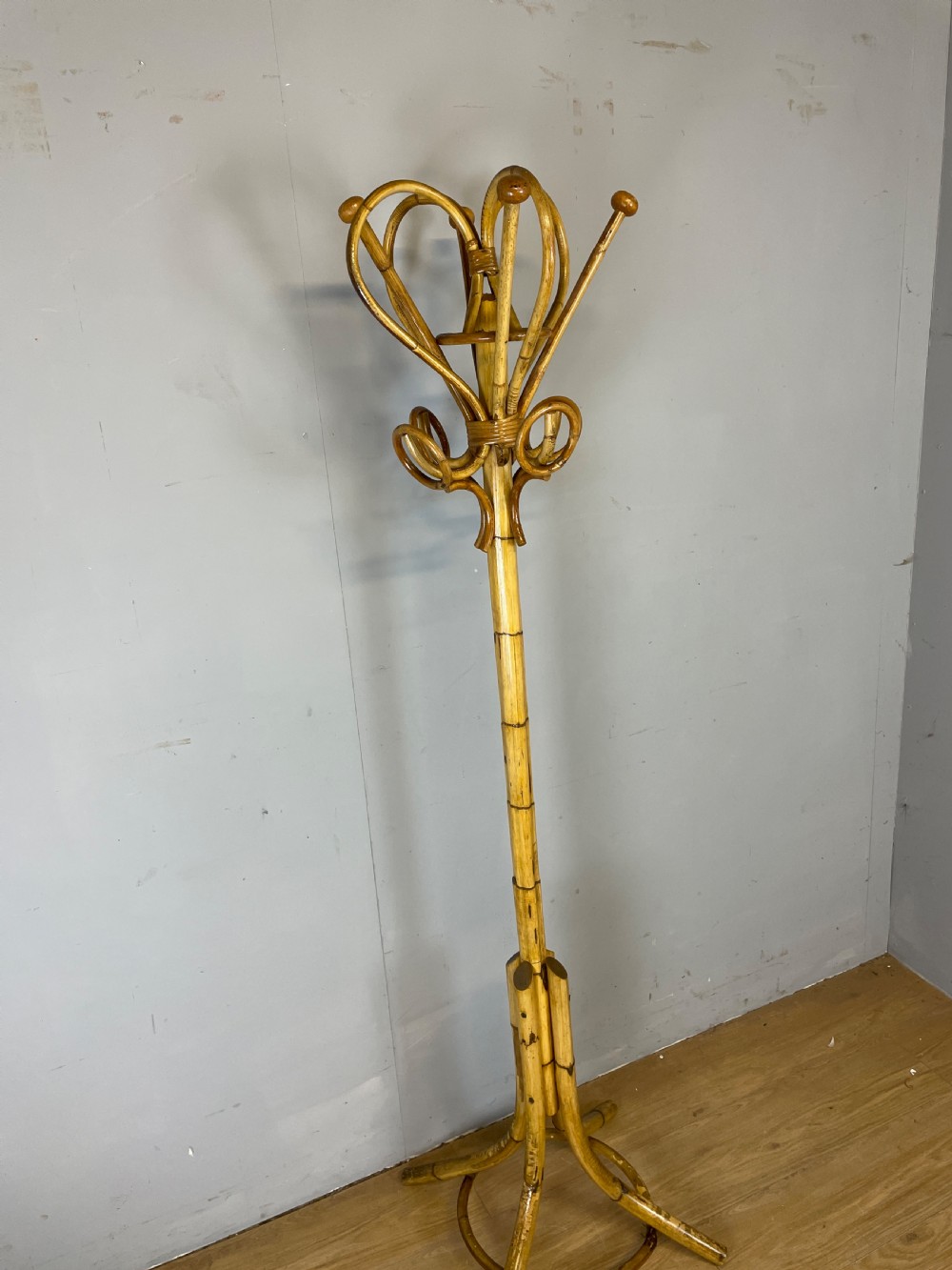 A rare bamboo hat and coat  stand circa 1920 View II