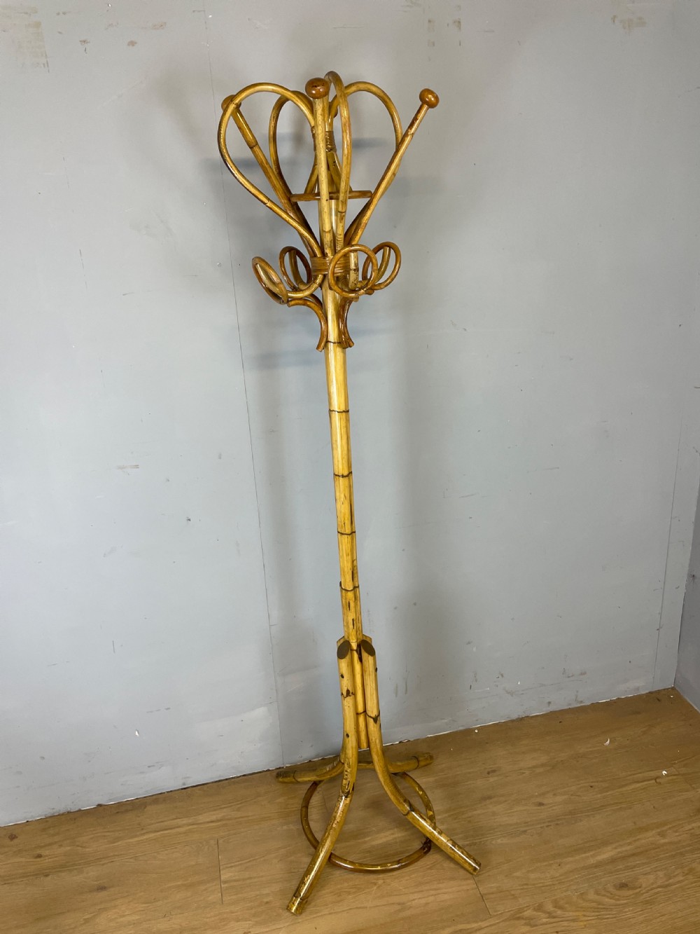 A rare bamboo hat and coat  stand circa 1920 View V