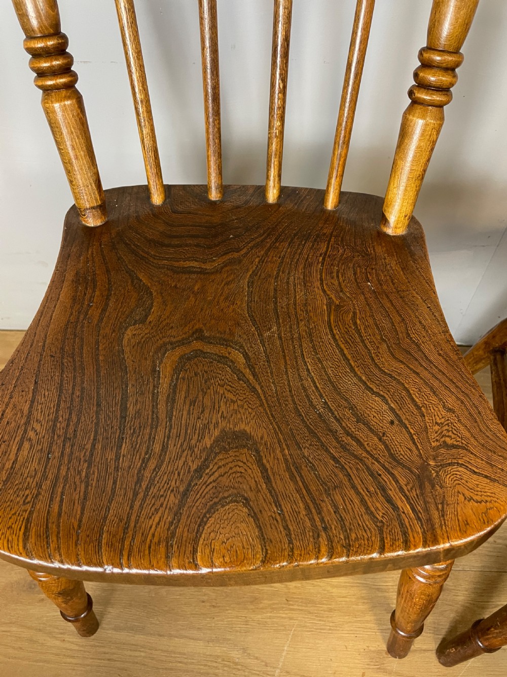 C19TH Set of six elm seated country chairs  View VII