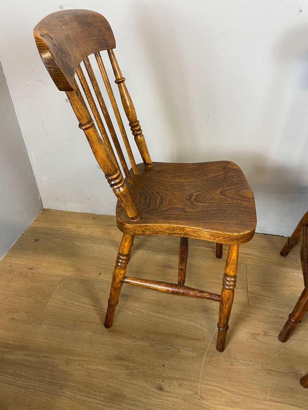 C19TH Set of six elm seated country chairs  View VIII