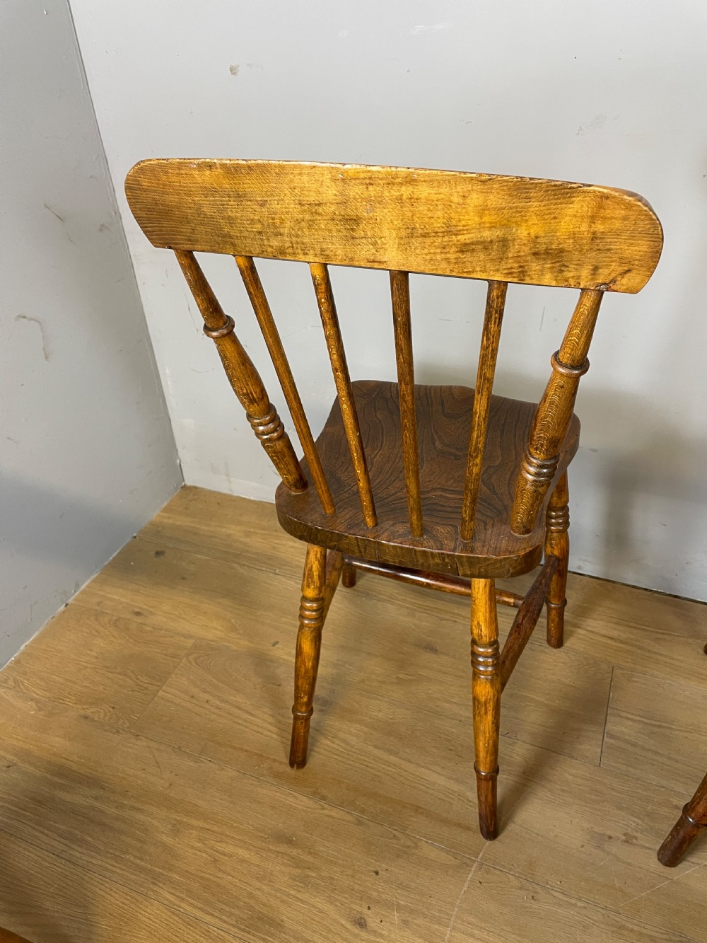 C19TH Set of six elm seated country chairs  View IX
