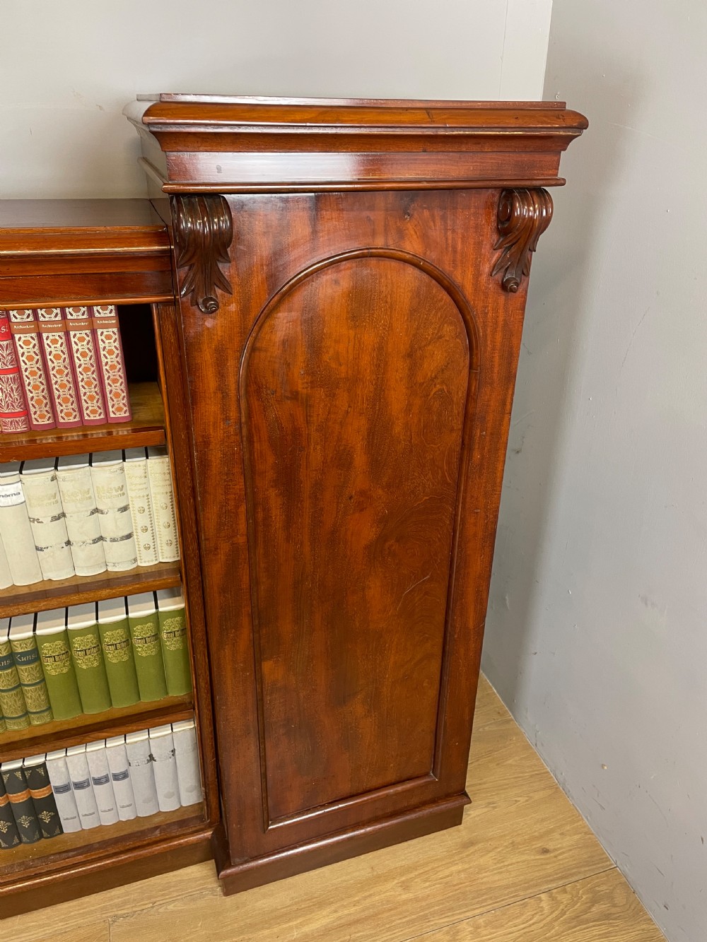 C19TH freestanding flame mahogany bookcase  View III