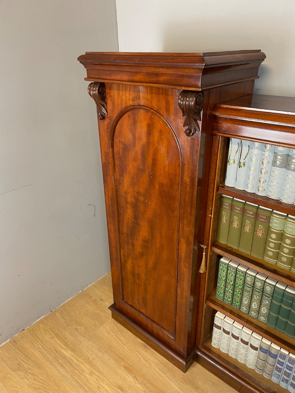 C19TH freestanding flame mahogany bookcase  View IV