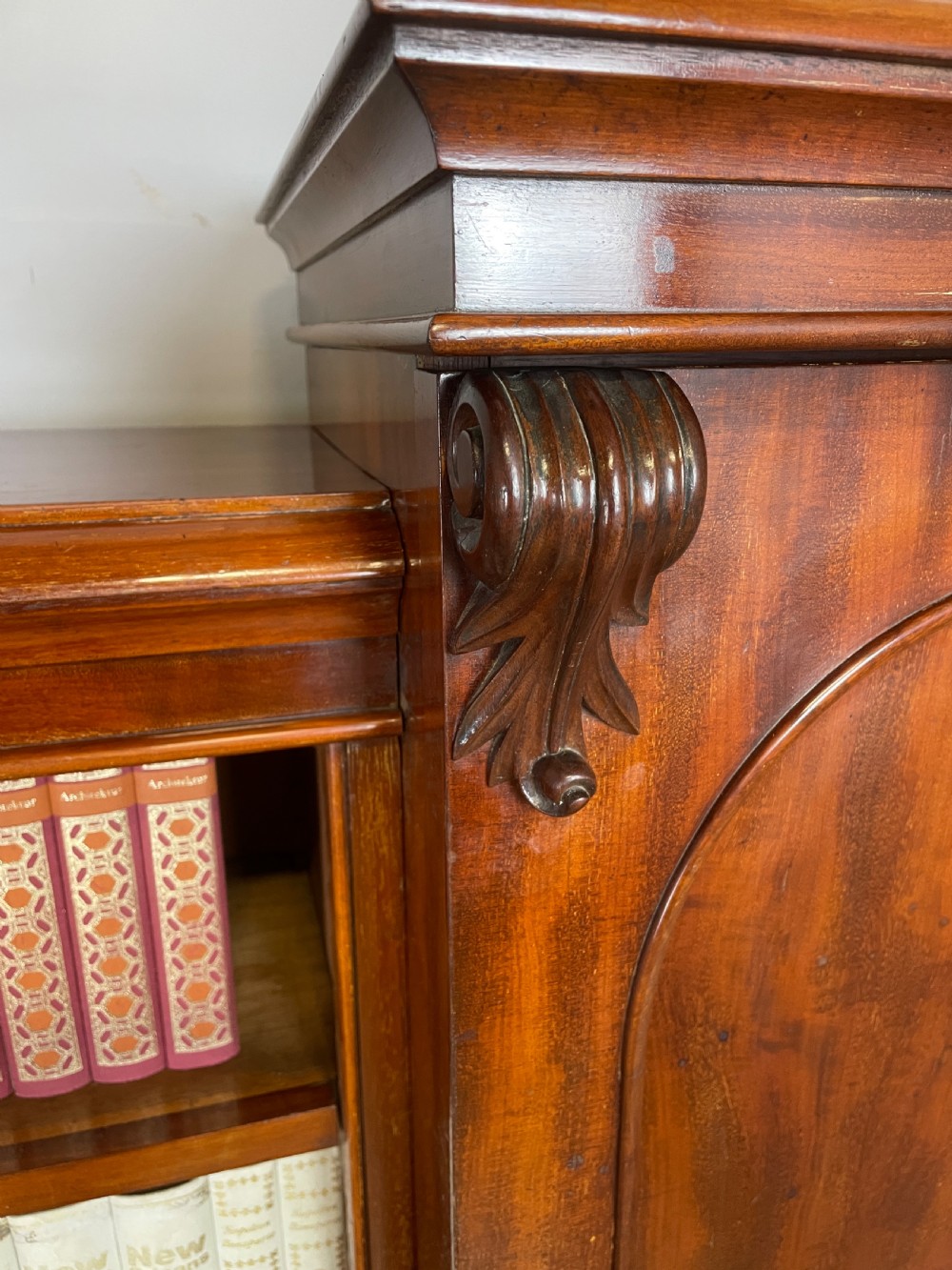 C19TH freestanding flame mahogany bookcase  View IX