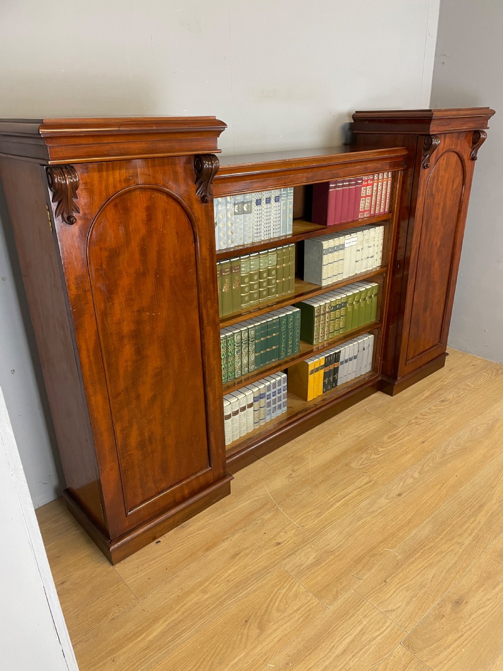 C19TH freestanding flame mahogany bookcase  View XI