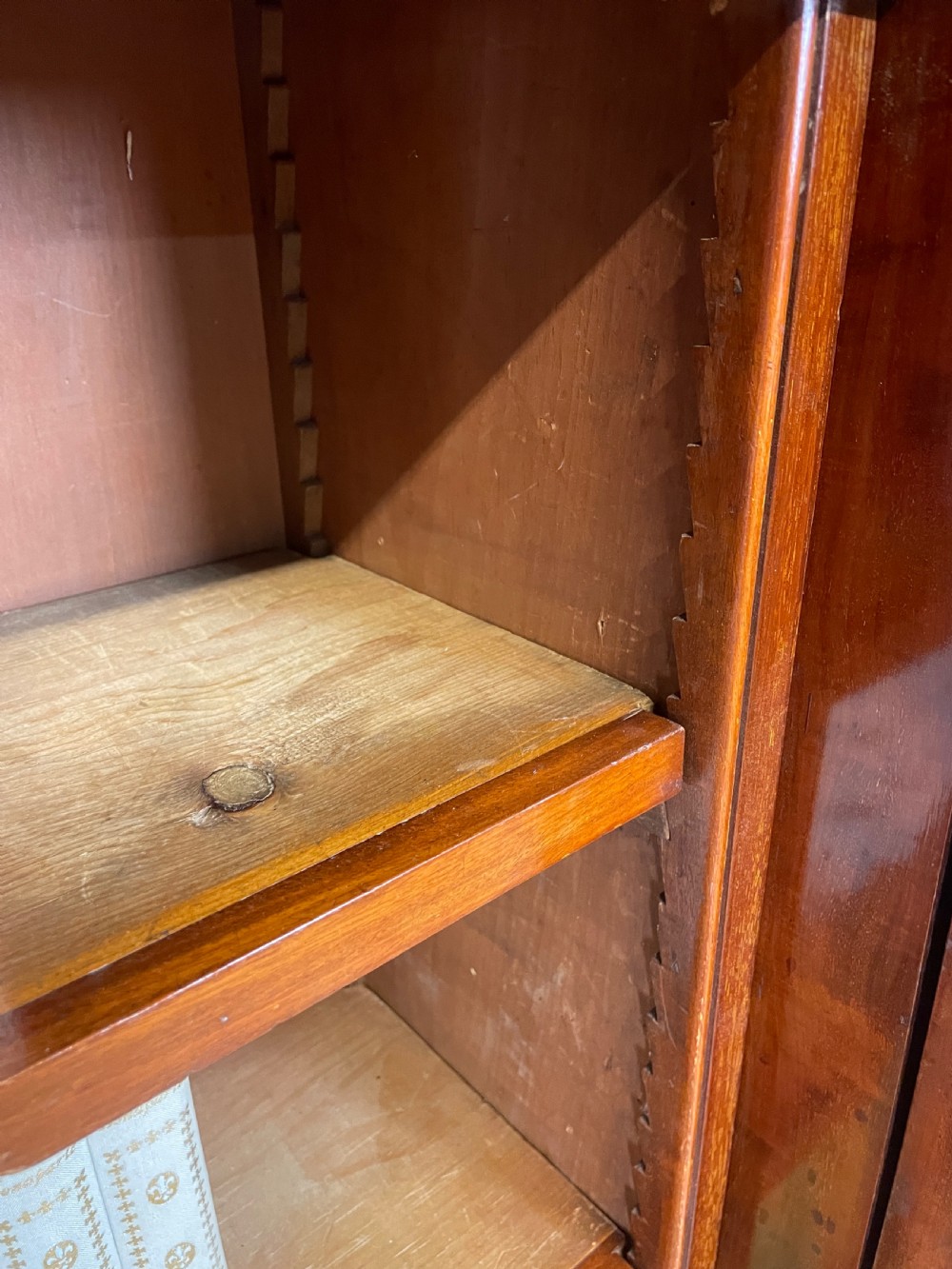 C19TH freestanding flame mahogany bookcase  View XII