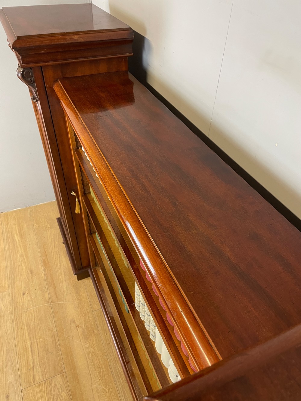 C19TH freestanding flame mahogany bookcase  View XV