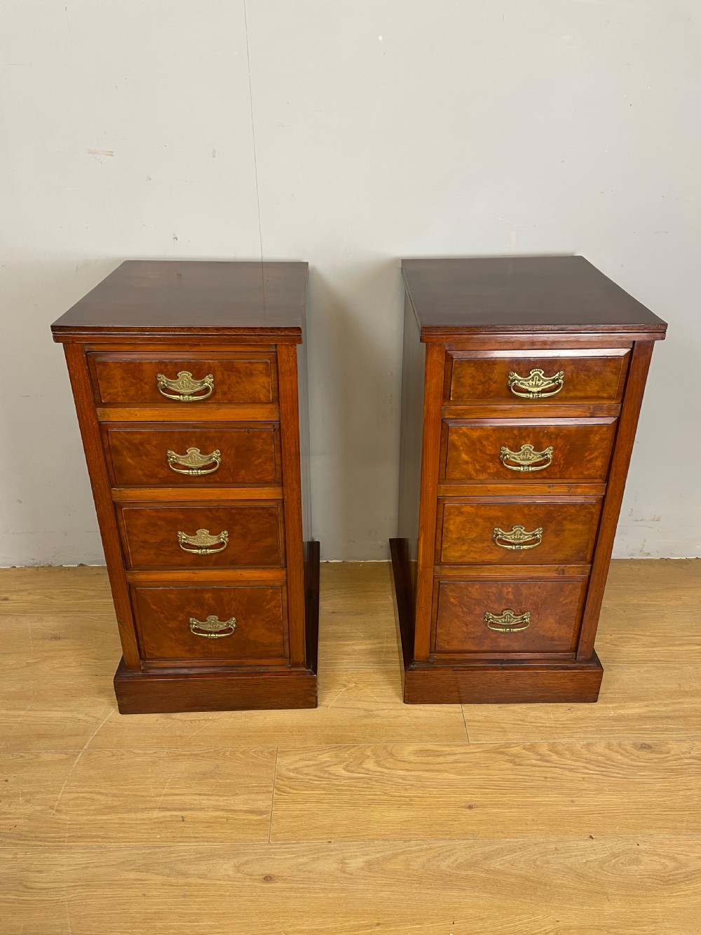 Antique pair of walnut bedside cabinets circa 1880