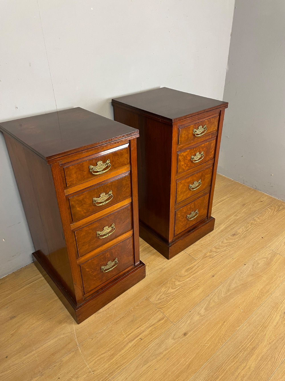Antique pair of walnut bedside cabinets circa 1880 View II