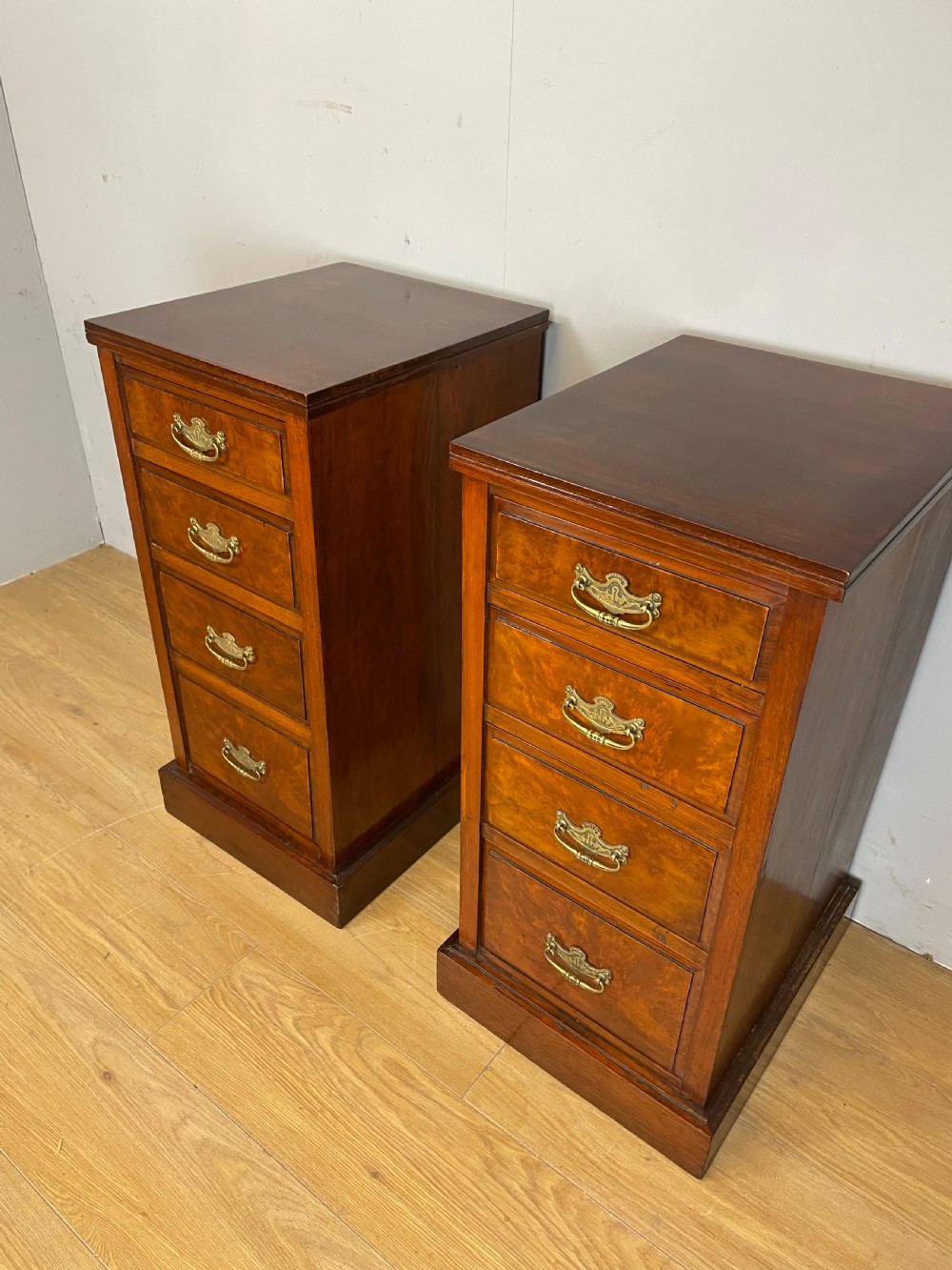 Antique pair of walnut bedside cabinets circa 1880 View III