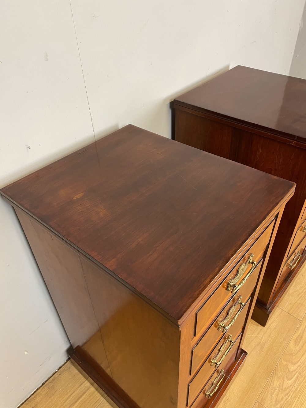 Antique pair of walnut bedside cabinets circa 1880 View IV