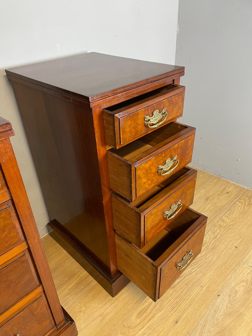 Antique pair of walnut bedside cabinets circa 1880 View VI