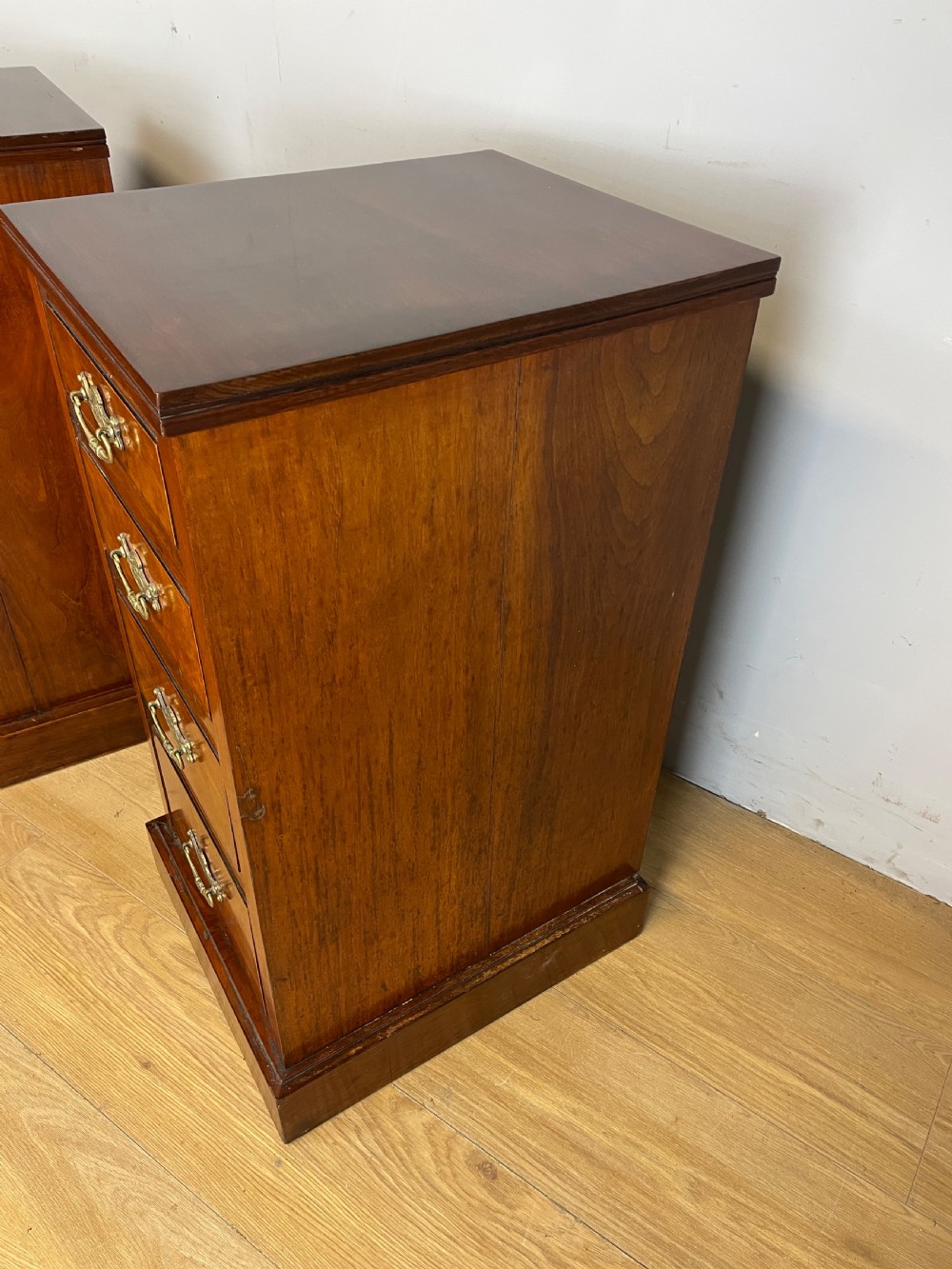 Antique pair of walnut bedside cabinets circa 1880 View X