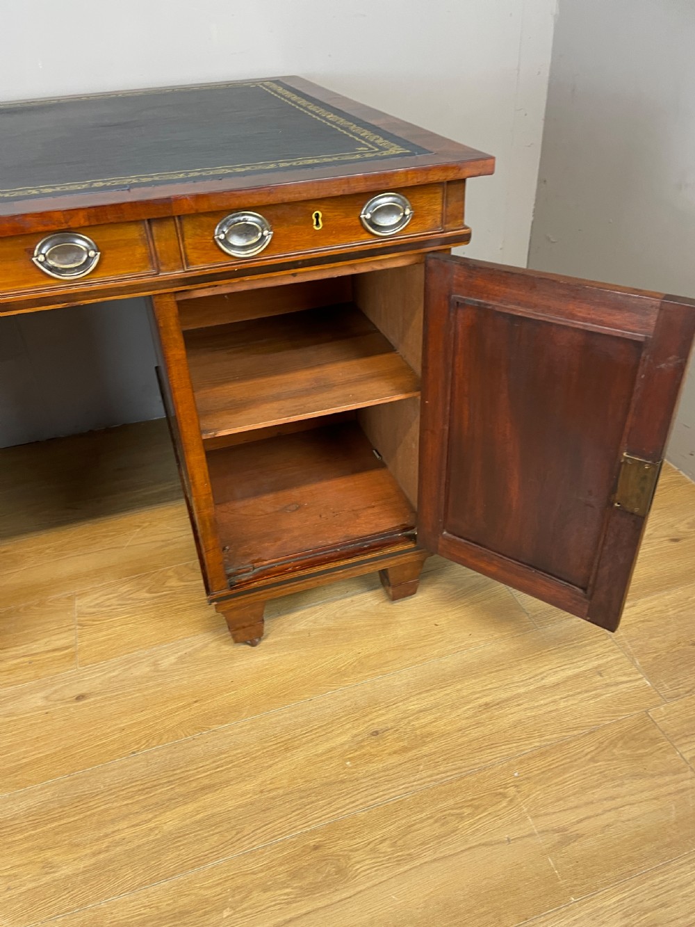Antique C19TH mahogany twin pedestal partners desk  View XIV