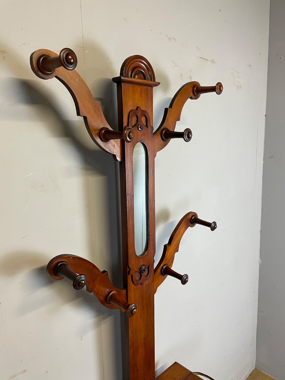 Antique Victorian mahogany hall stand  View IV